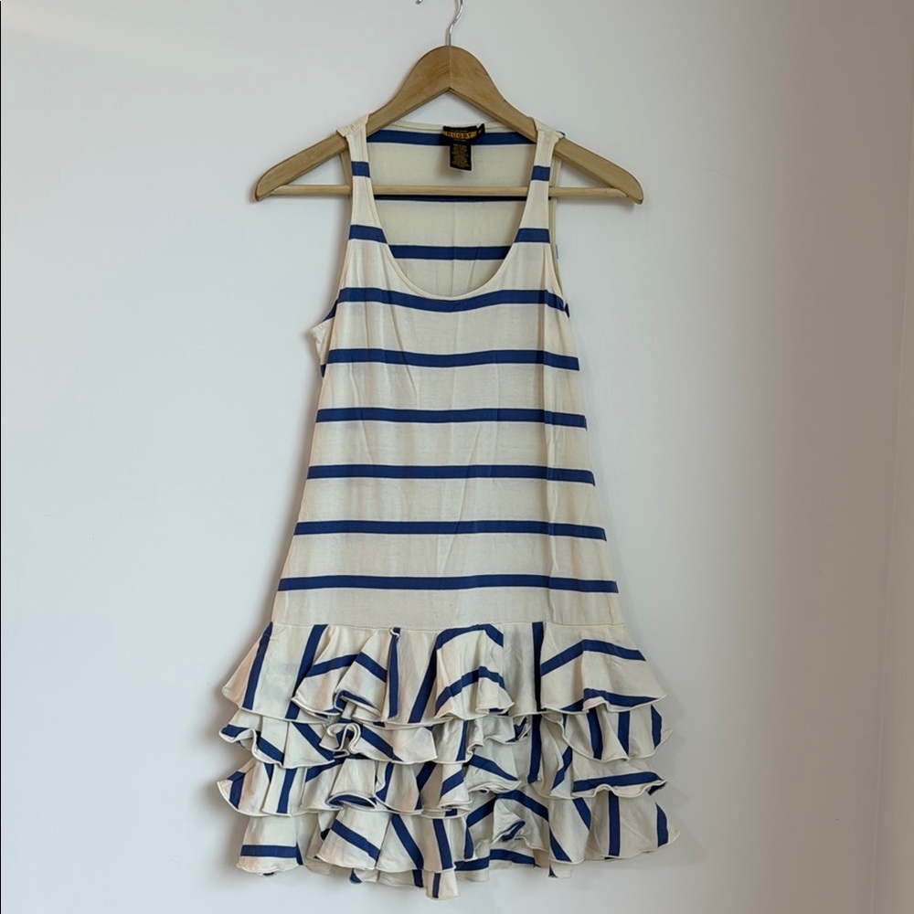 Ralph Lauren RUGBY Blue and White Ruffled Sundress